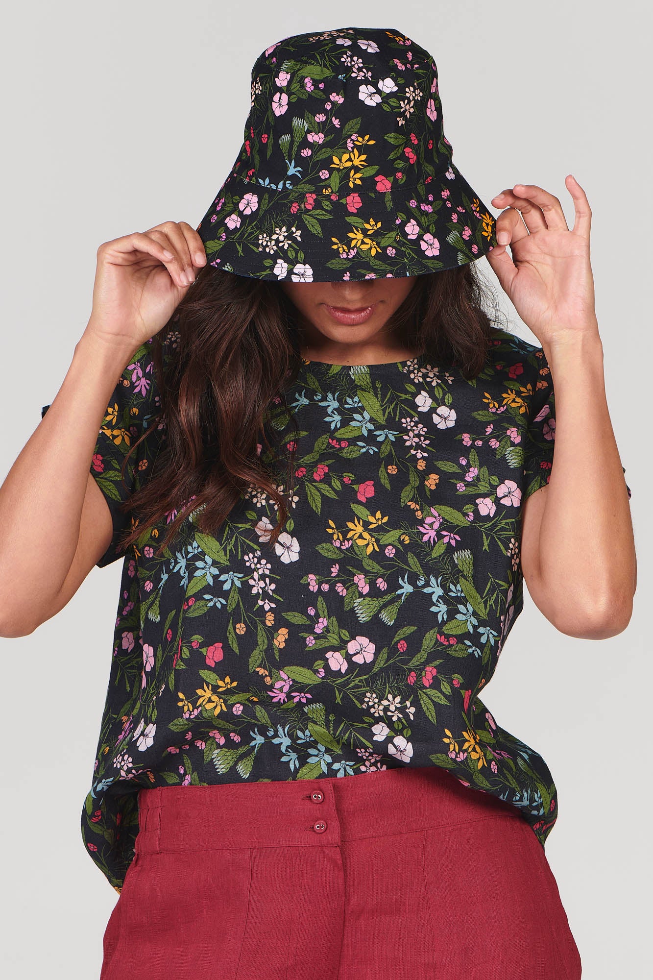 Floral reversible clearance bucket hat