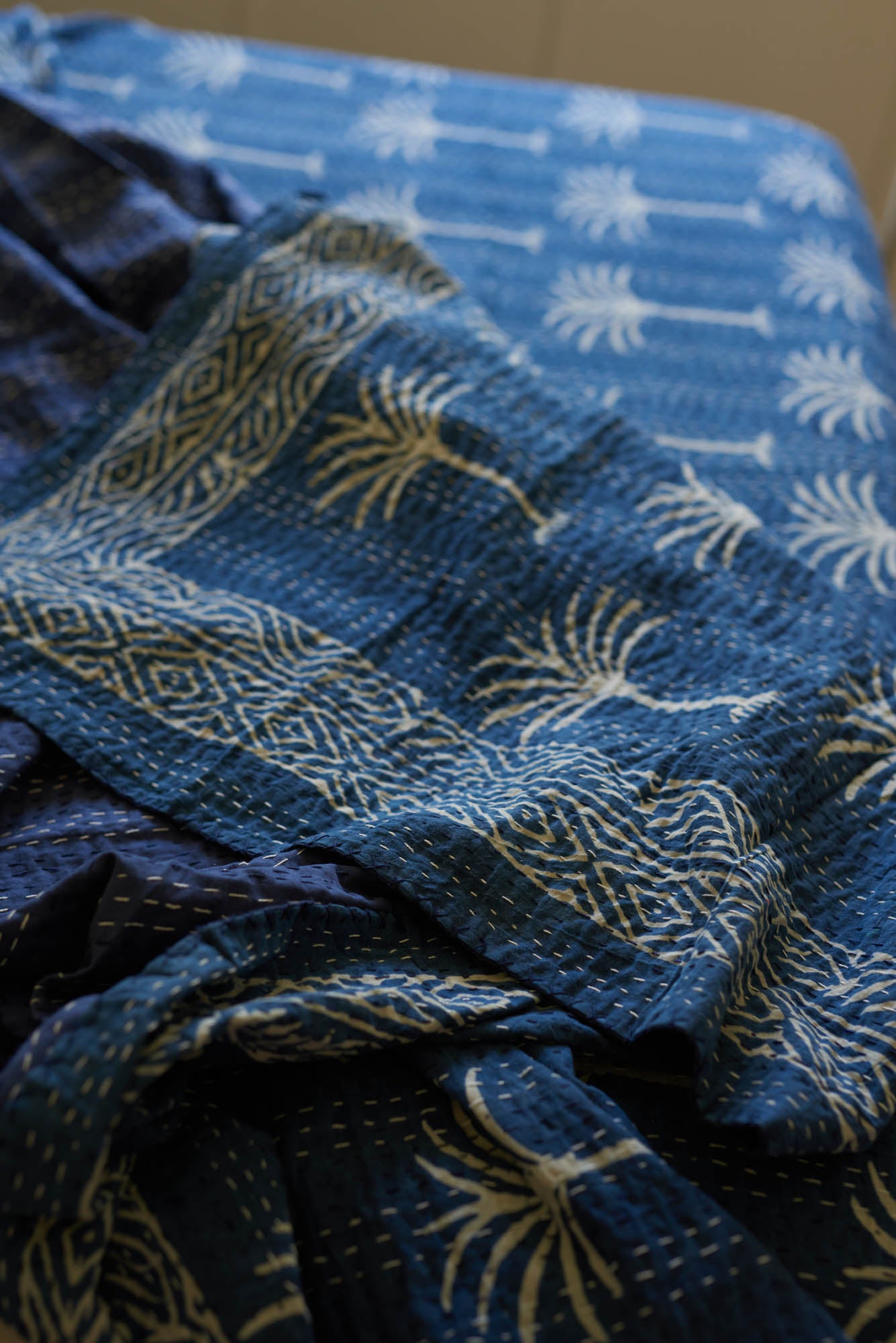 Indigo online Palm Cotton Kantha Quilt