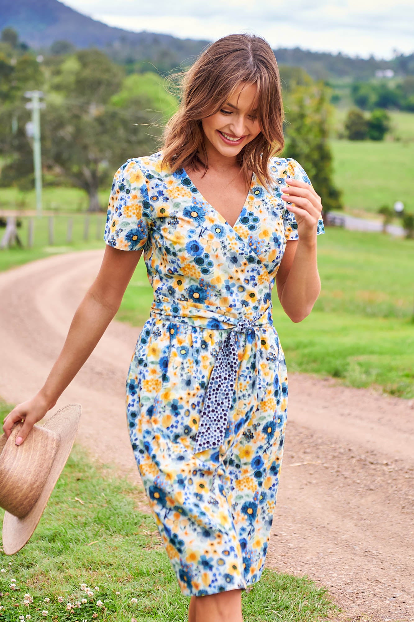 Boden floral wrap outlet dress