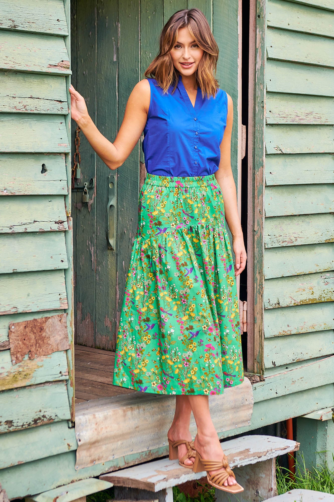 Mint green cheap skirt yellow