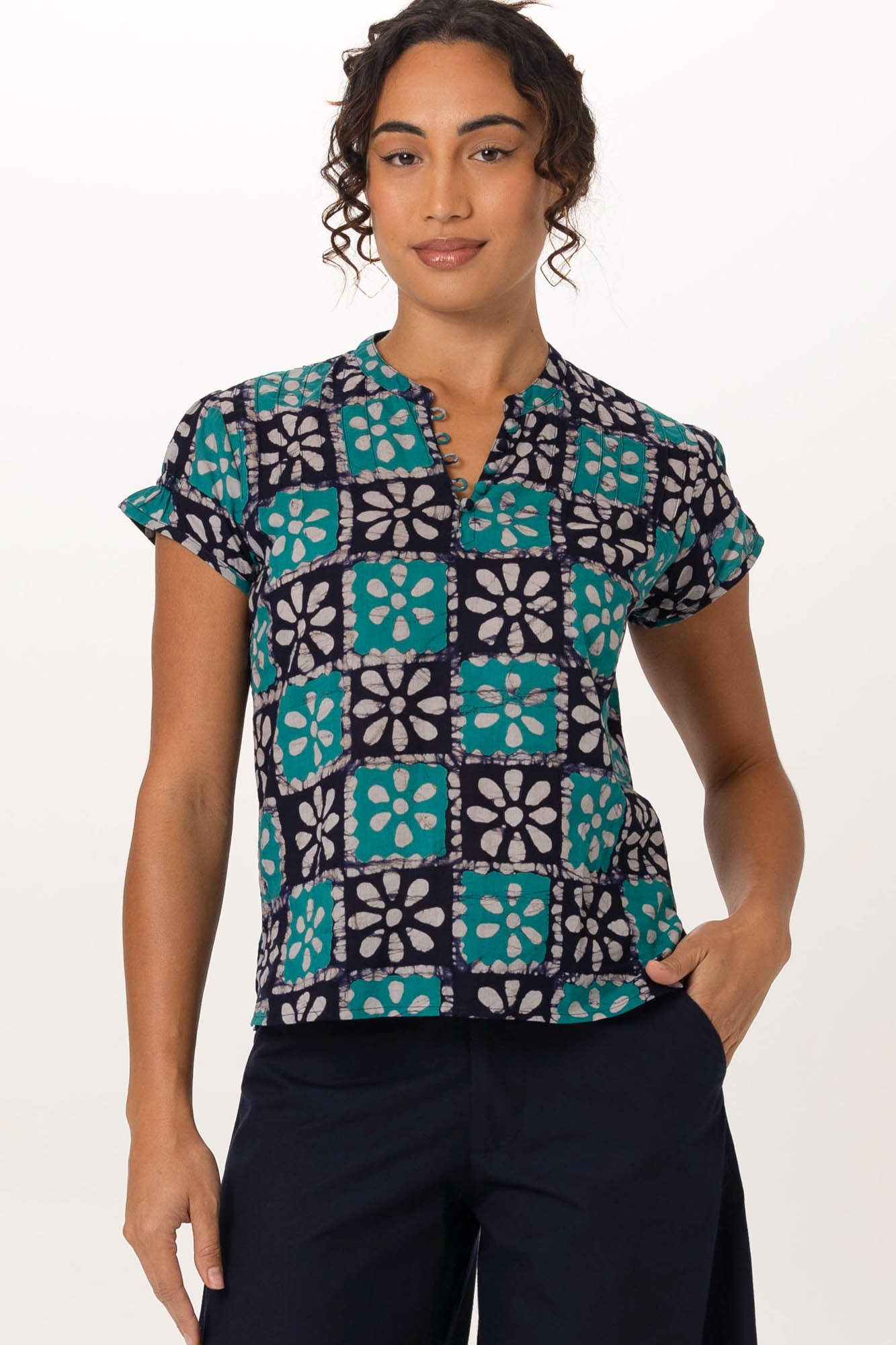 Clover Top Batik Flowers