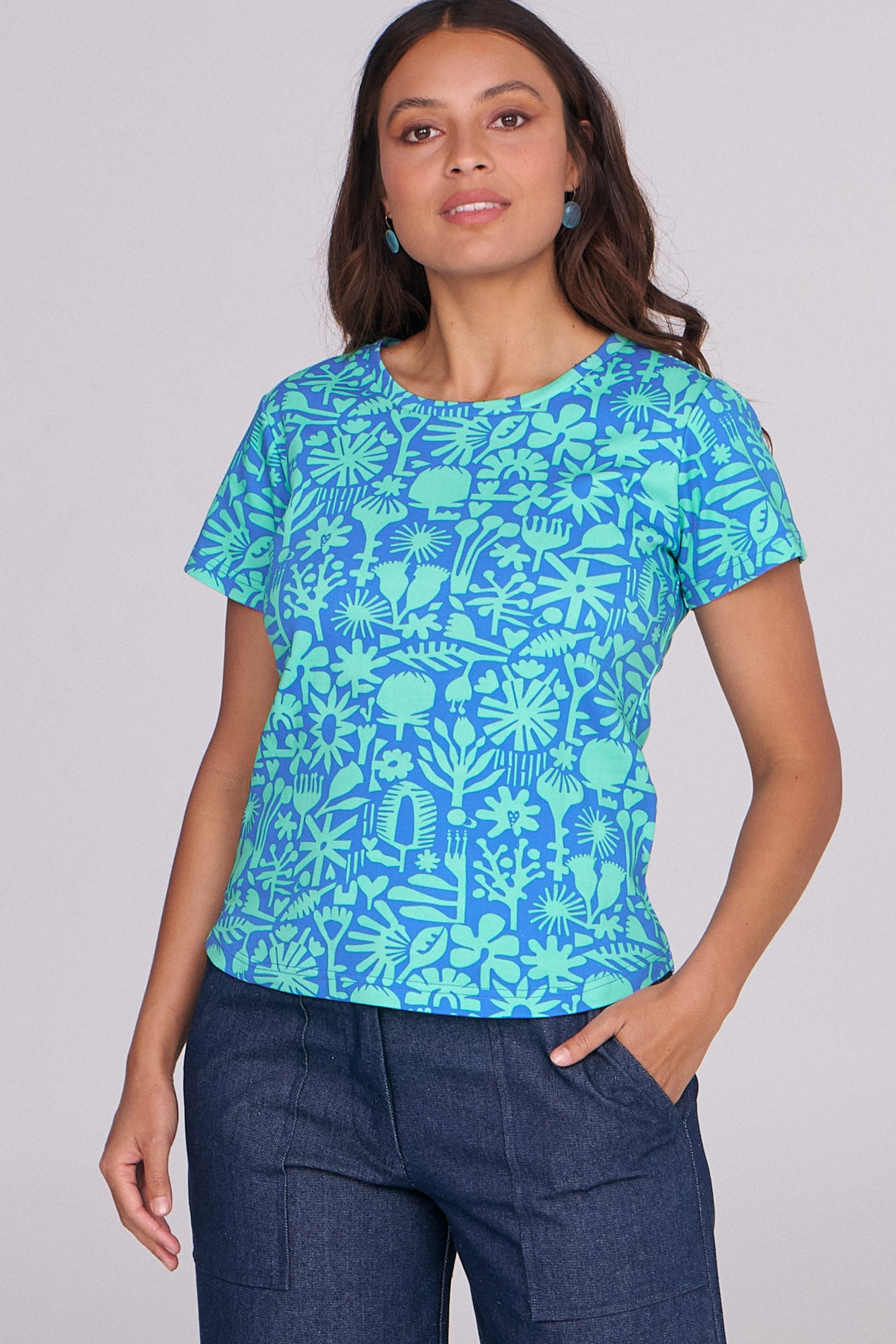 Evie Tee Bush Bloom Ocean