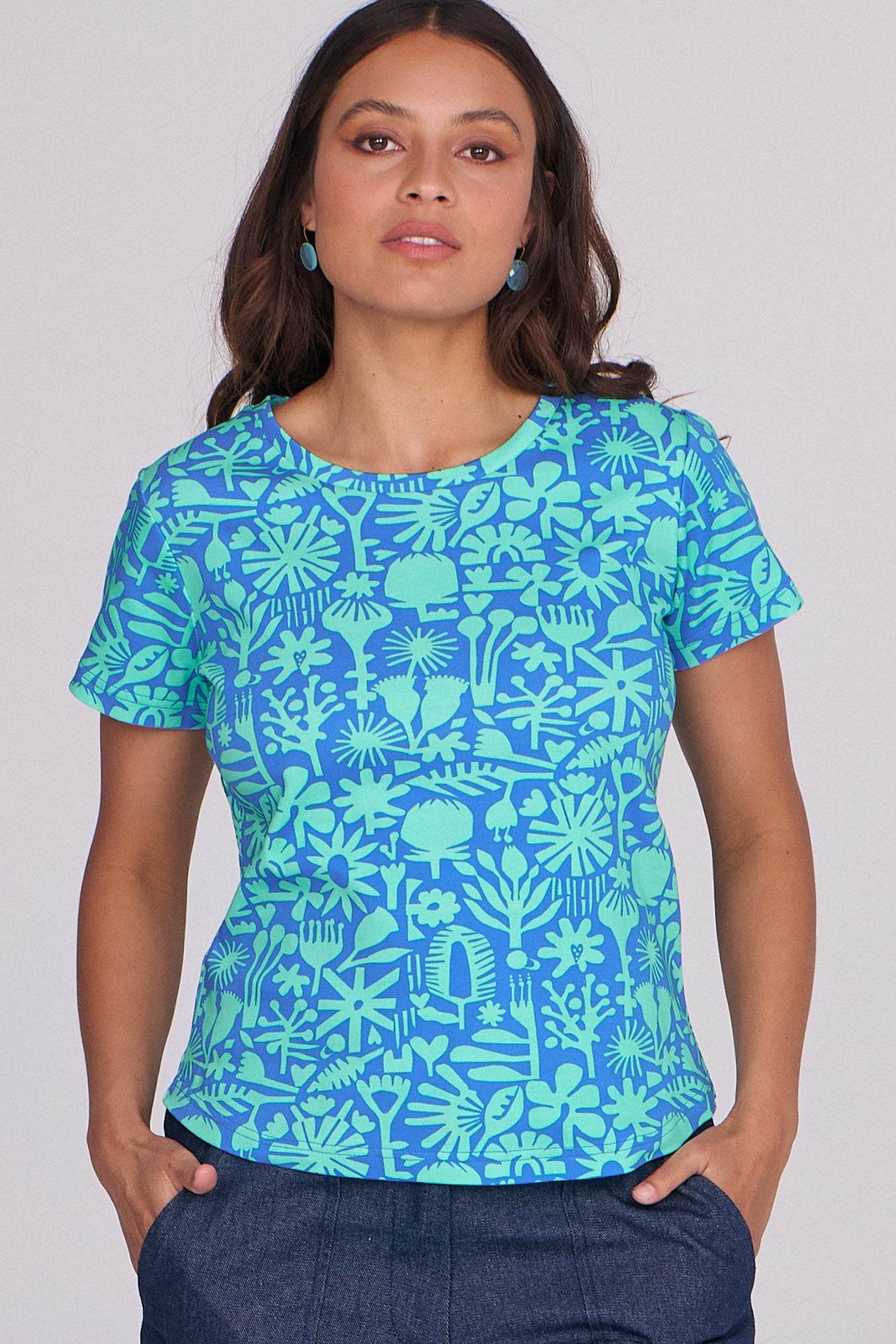 Evie Tee Bush Bloom Ocean