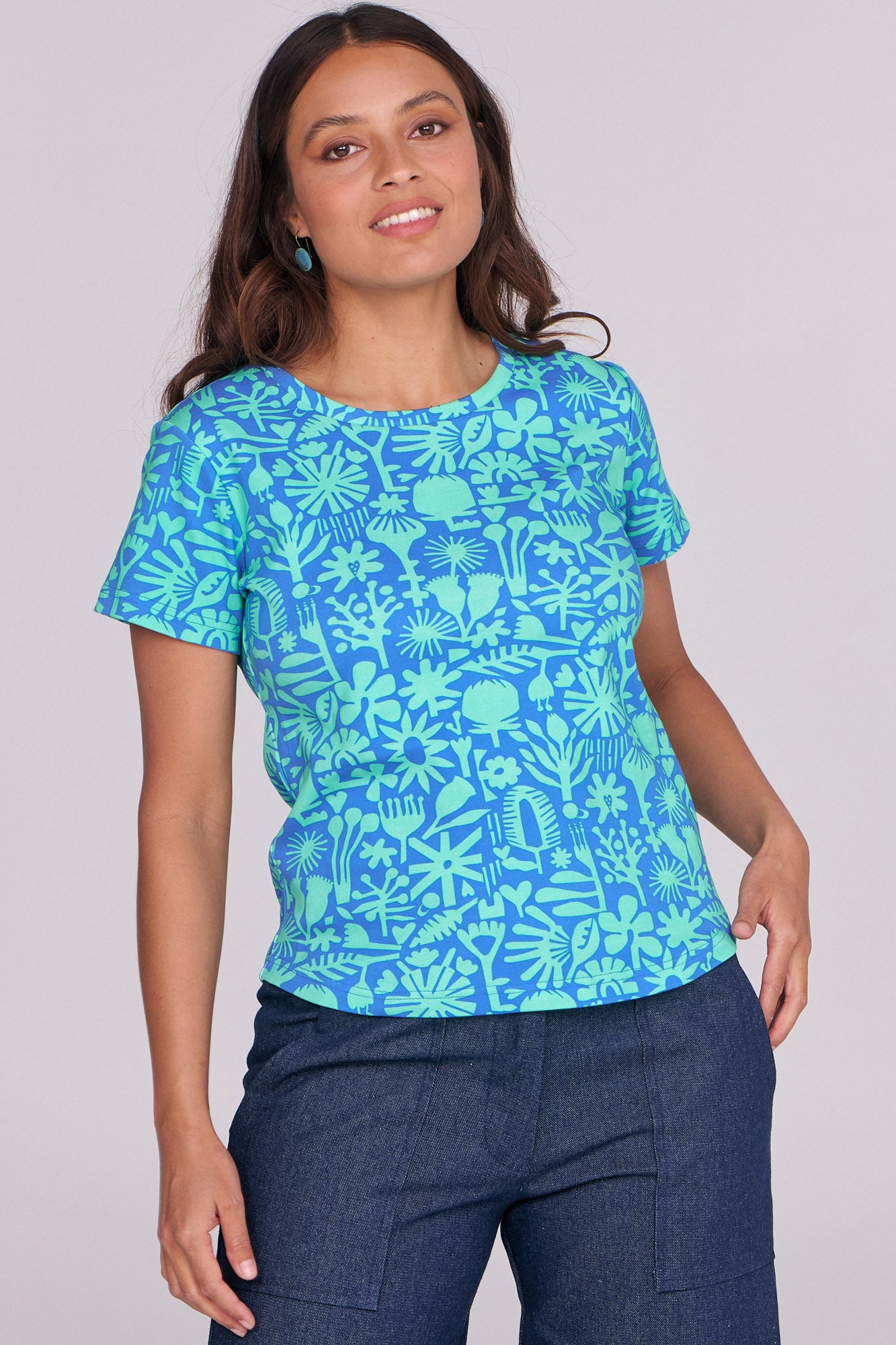 Evie Tee Bush Bloom Ocean