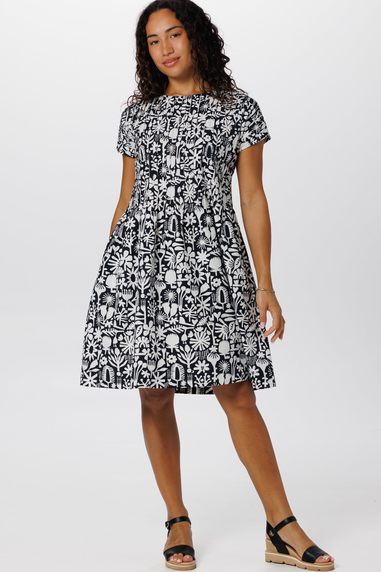 Folk Dress Bush Bloom Mono