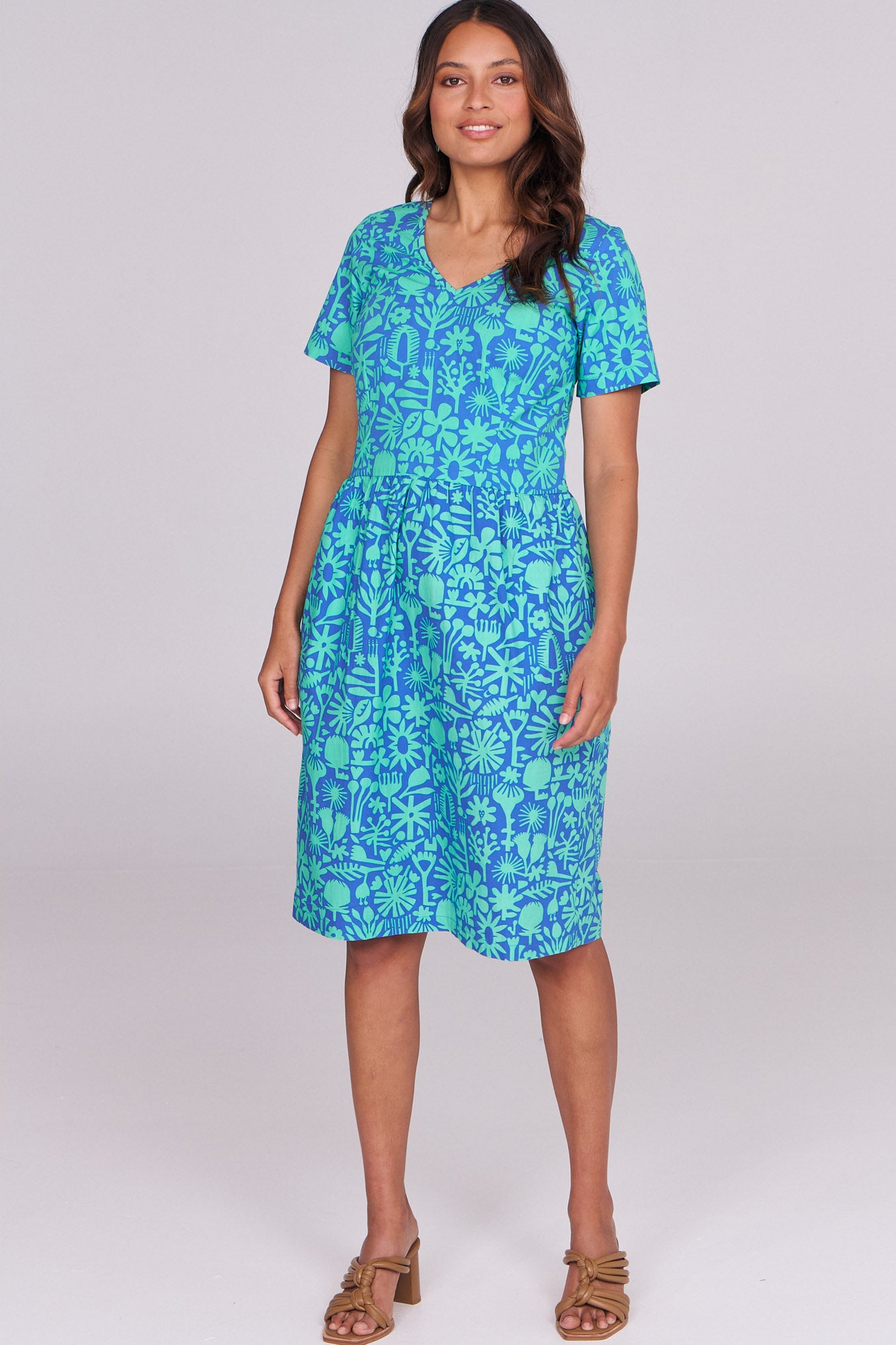 Frankie Dress Bush Blooms Ocean