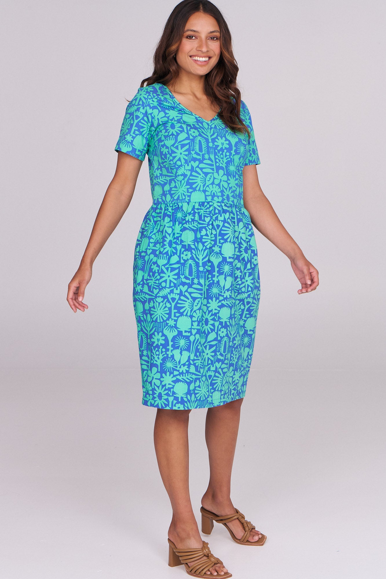 Frankie Dress Bush Blooms Ocean