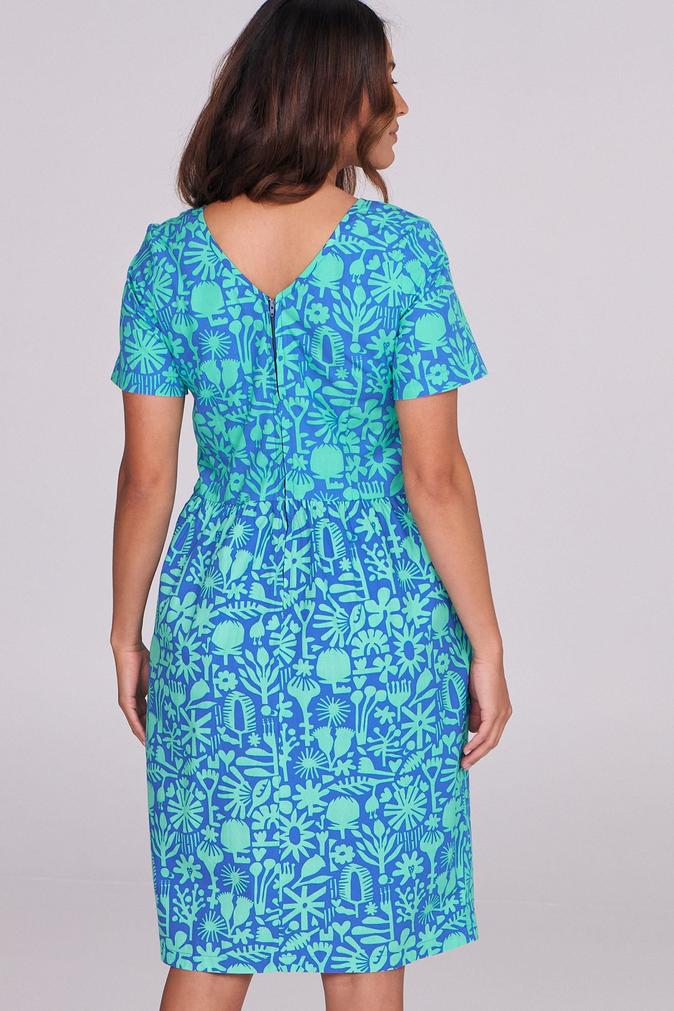 Frankie Dress Bush Blooms Ocean