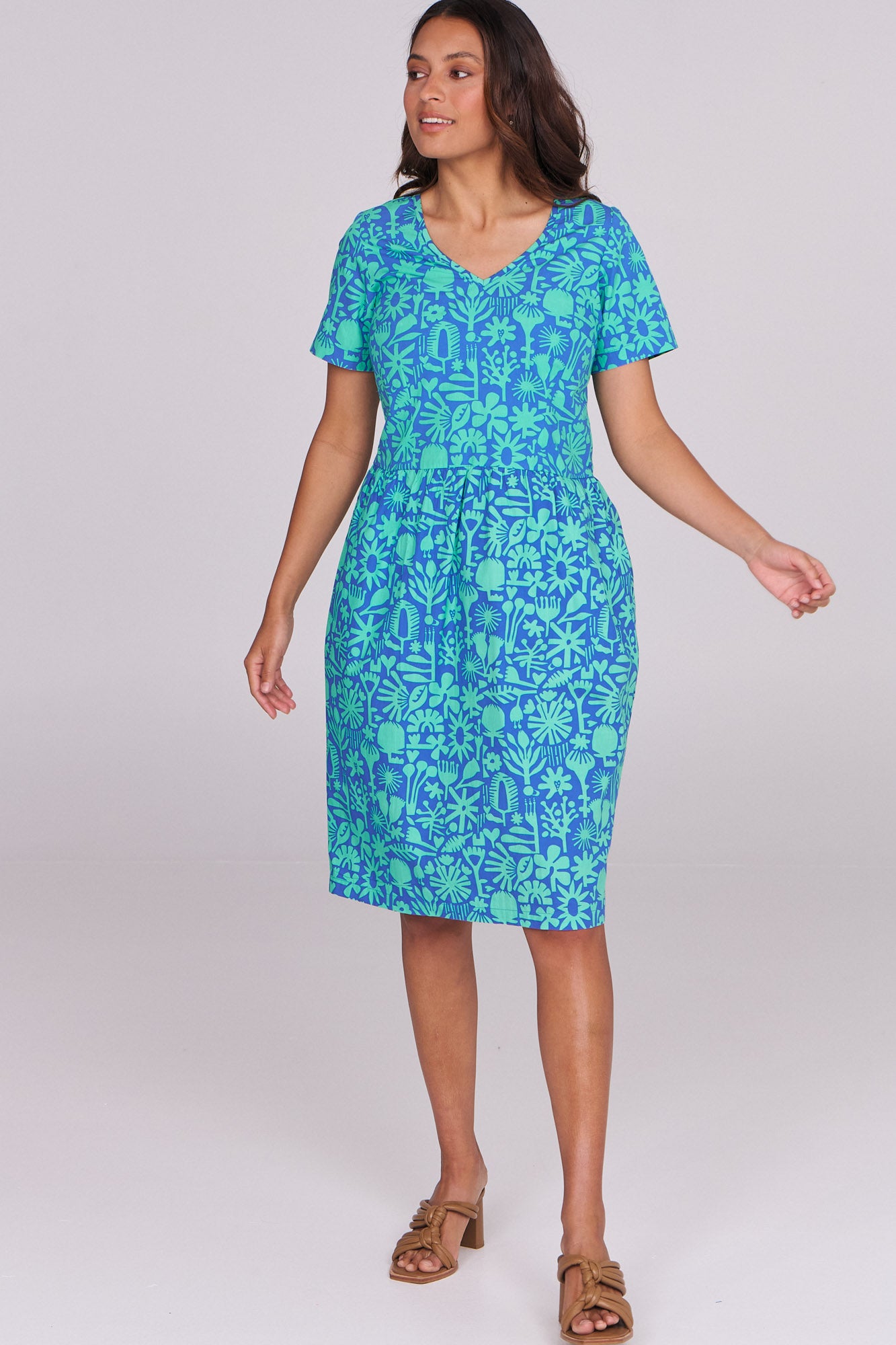 Frankie Dress Bush Blooms Ocean