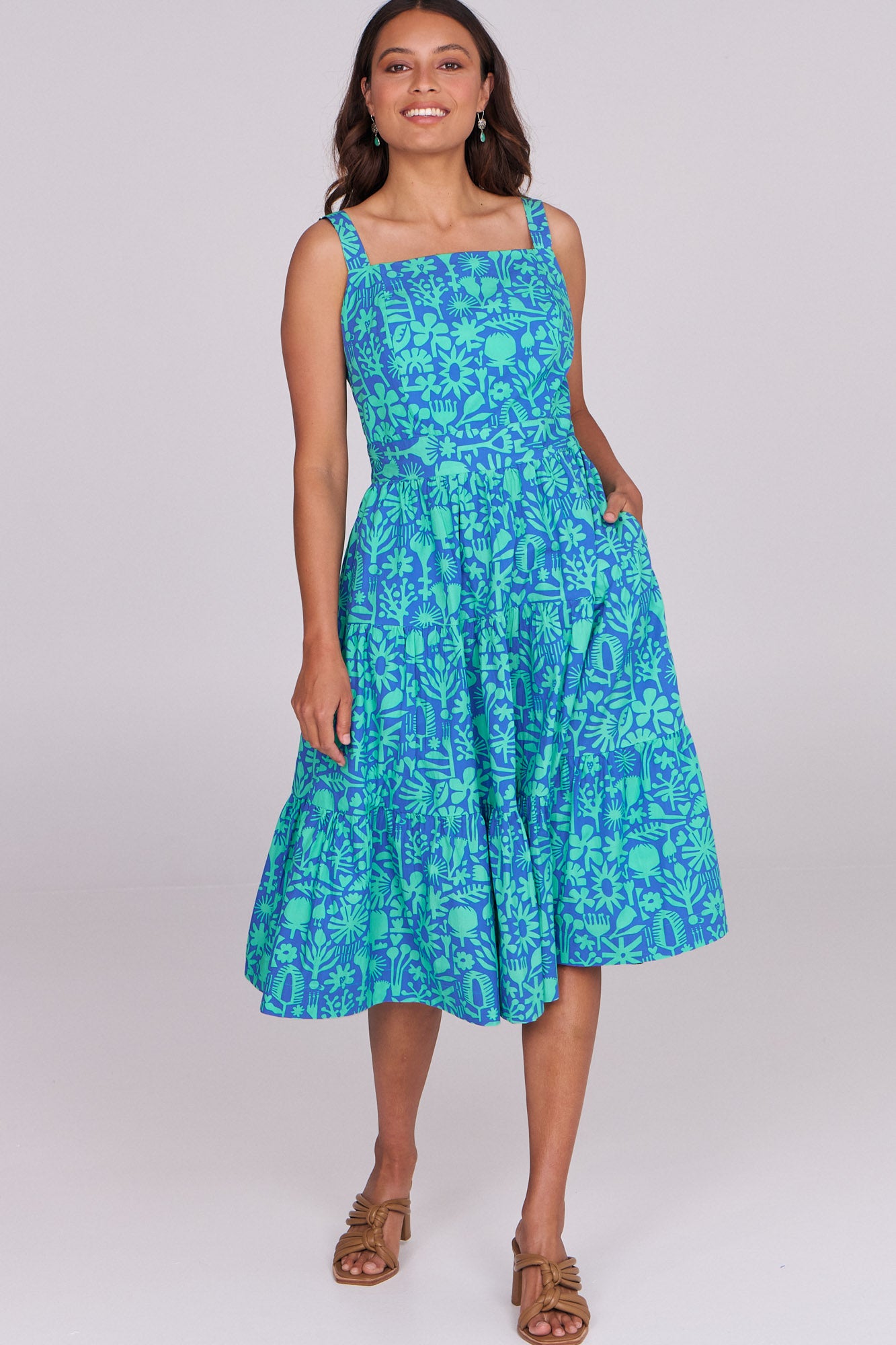 Geneva Dress Bush Blooms Ocean