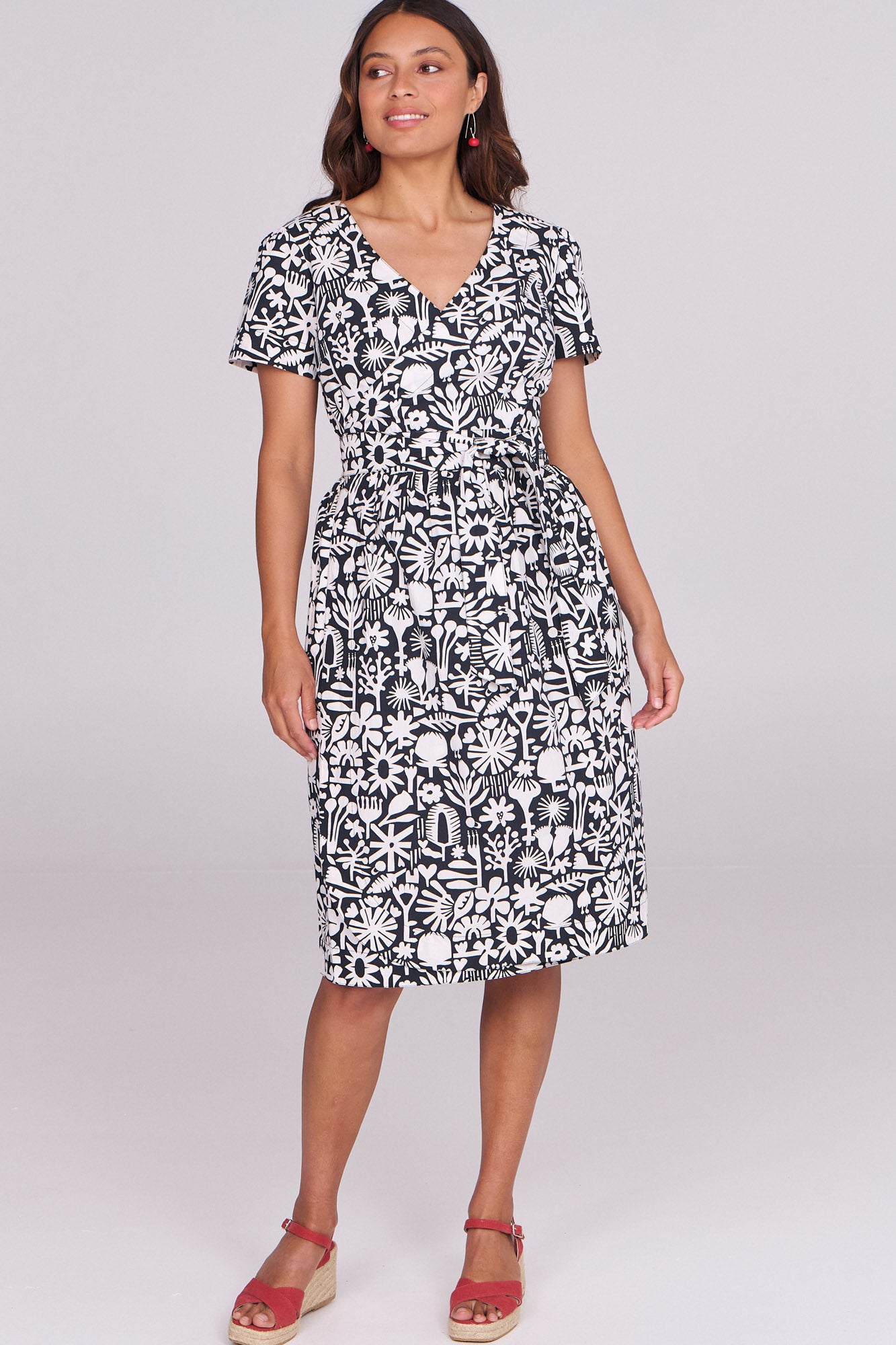 Jones Wrapdress Bush Bloom Mono