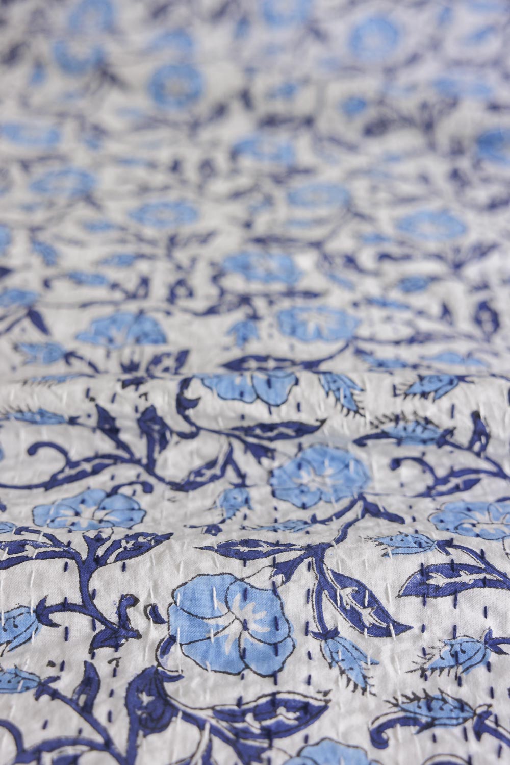 Kantha Quilt Cornflower