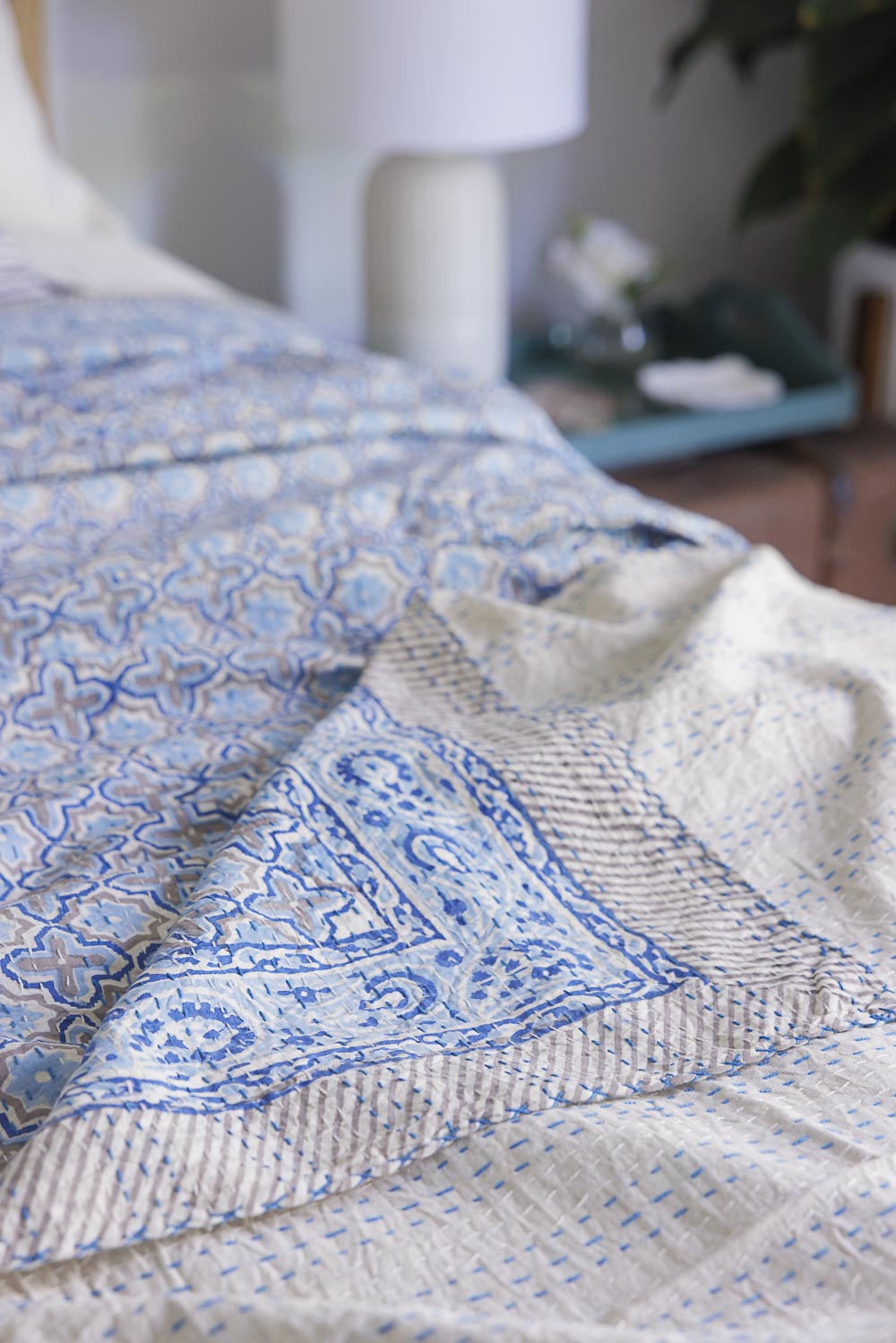 Kantha Quilt Sky Blues