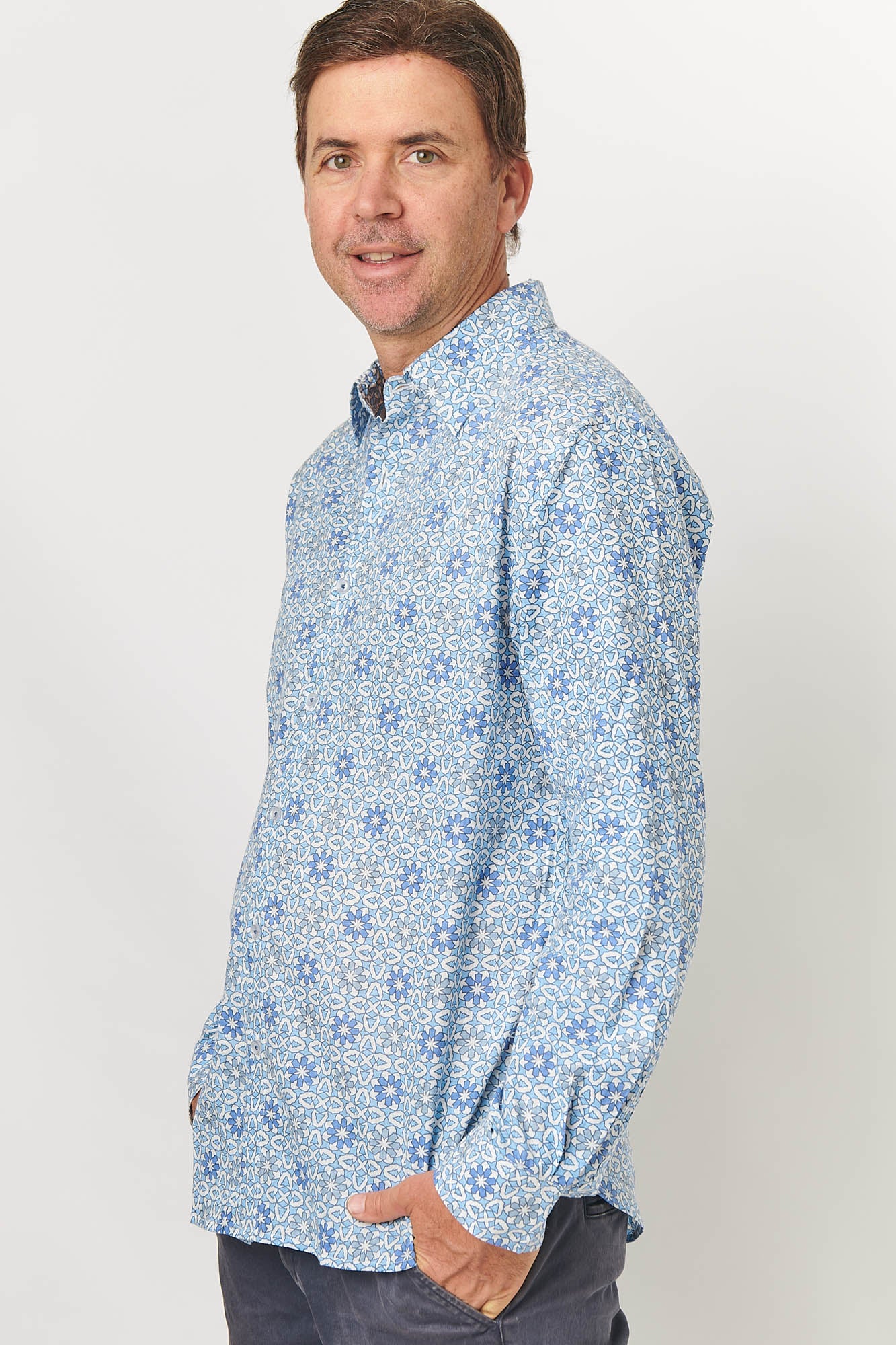 Mr Darcy Mens Shirt Ocean Mosaic