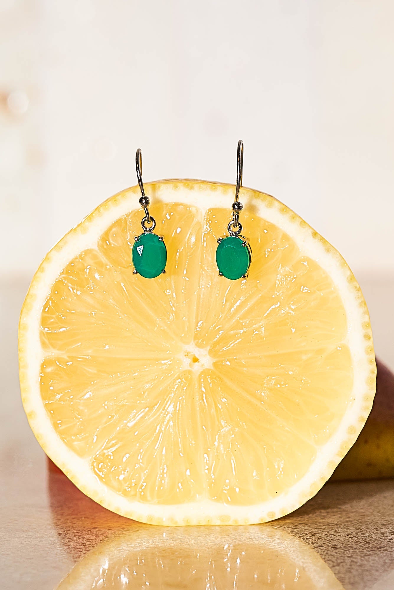 Green onyx hot sale drop earrings